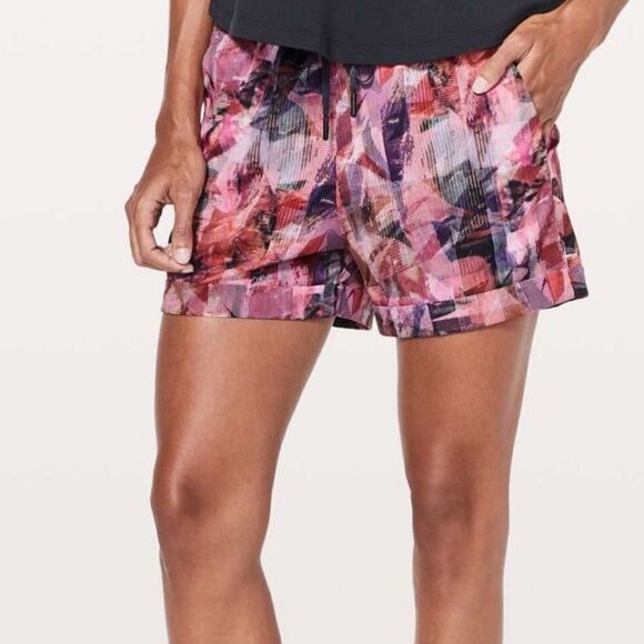 Lululemon Spring Break Away 3" Shorts Sun Dazed Multi Pink Drawstring Swift - Picture 1 of 7